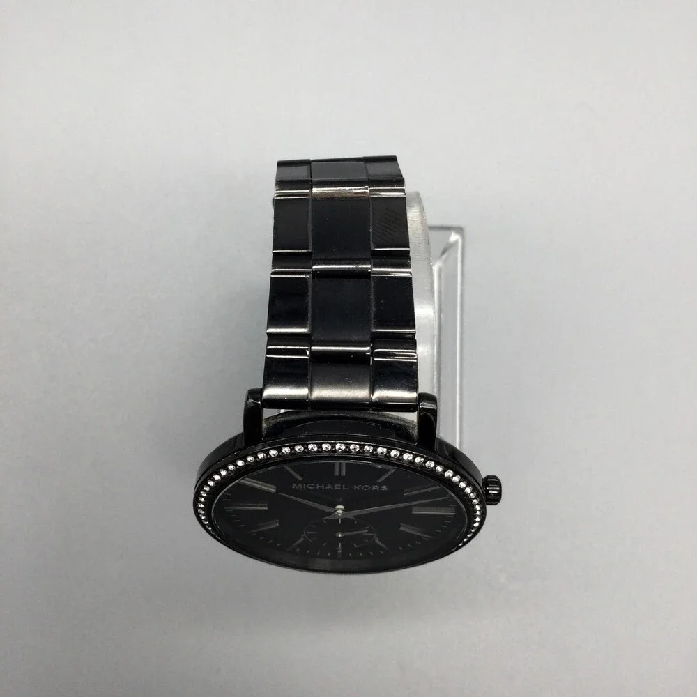 Michael Kors Jaryn Womens Watch 38mm Black Dial Crystals MK-3546 New Battery 6" - Picture 4 of 15